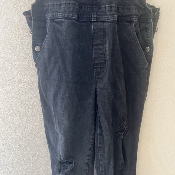 Old Navy Black Denim Overalls - Picture 4 of 16